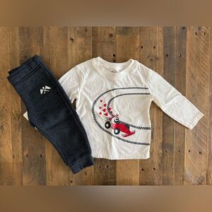 Cat & Jack Matching Set 18M Racing Valentines Day Long Sleeve Shirt with Joggers